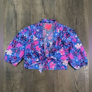 LILLY PULITZER Colorful Tie Front Top